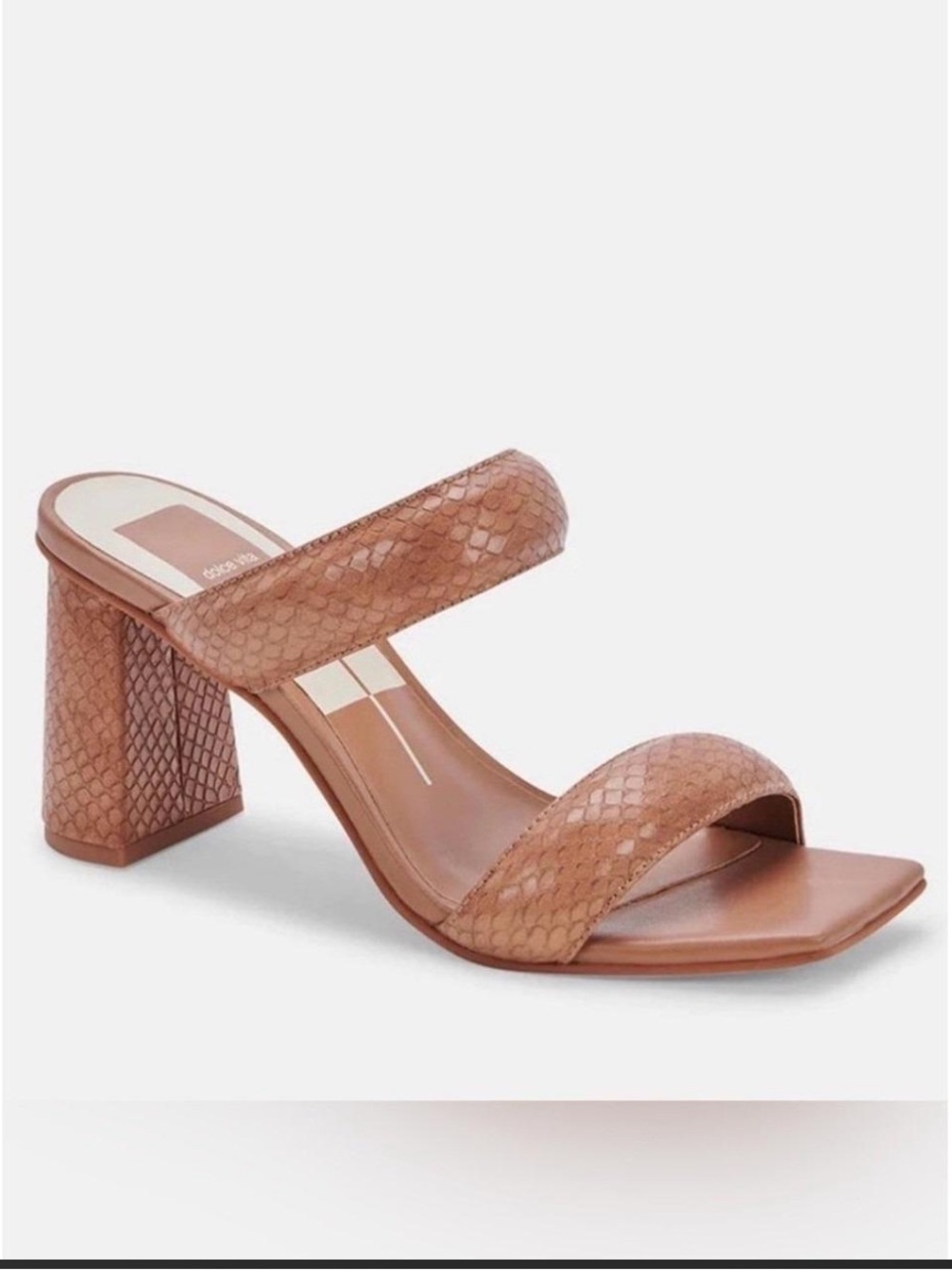 Dolce Vita Women's Tan Block Heel Double-Strap Sandal 7